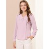 INSPIRE CHIC Women's Peter Pan Collar Crochet Trim Long Sleeve Work Office Blouse - 4 of 4