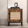 Rattan Nightstand with Tray - 18.8" D x 15.7" W x 22.4" H, 90 lbs Top Load, Mid Century Modern, Storage Shelf, for Bedroom, Living Room, Home Office - 4 of 4