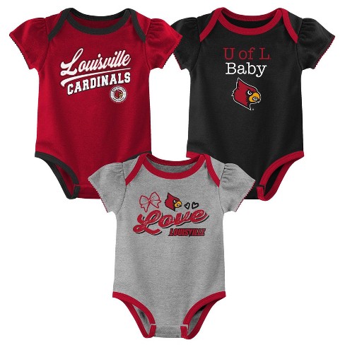 NCAA Louisville Cardinals Infant Girls' 3pk Bodysuit - image 1 of 4