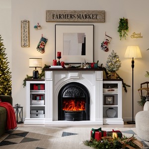 77" Electric Fireplace with Mantel, Fireplace TV Stand for TVs Up to 90" - 1 of 1