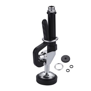 WOWOW 7/8-20UNEF Pre Rinse Sprayer with Black Handle Rubber Nozzles for Commercial Sink Faucet - 1 of 4
