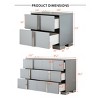 Modern Mirrored 6-Drawer Dresser with 2 Bedside Tables, 3-Piece Storage Cabinet Set for Bedroom, Living Room, or Entryway – The Pop Home - 4 of 4