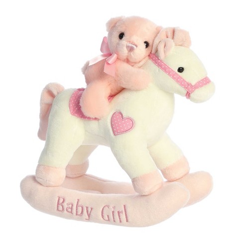 ebba Medium Baby Girl Rocking Horse Musicals! Melodious Baby Stuffed Animal Pink 12" - image 1 of 4