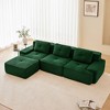 QingMoon 117" L-Shaped Sectional Sofa, Corduroy 3-Seater Couch with Pearl-like Piping and Tufted Design for Living Room and Apartment, No Assembly - 2 of 4