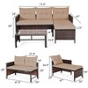 Tangkula 3PC Outdoor Furniture Set Rattan Wicker Sofa Table Deck Garden Patio - 2 of 4