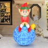 Occasions AIRFLOWZ INFLATABLE ELF ON ORNAMENT  5FT WITH SWIRLING LIGHTS, 5 ft Tall, Red - 2 of 4
