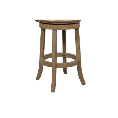 Caramel Faux Leather and Wood Swivel Counter Stool