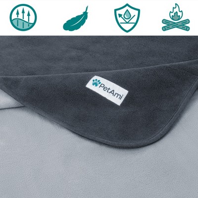Medium Charcoal Waterproof Fleece Pet Blanket