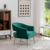 SEYNAR Modern Tufted Velvet Accent Chair with Wingback, Arms, and Metal Gold Legs for Living Room or Bedroom - 2 of 4