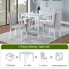 Aukfa Dining Table Set Morden Kitchen Table with Square MDF Tabletop, Crystal Decoration and 4 Chairs for Kitchen - 3 of 4