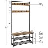 Yaheetech 73” H Metal Hall Tree with Shoe Storage Bench and Movable Hooks - 3 of 4