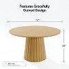 PexFix 52" Solid Wood Round Dining Table Kitchen Table for 4-6 with Tabletop & Textured Tapered Base for Living/Dining Room Coffee Office Natural - 4 of 4
