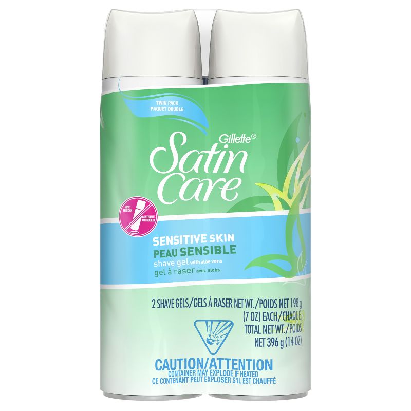 Gillette Satin Care Sensitive Skin Women&#39;s Shave Gel Twin Pack - 7oz/2pk, 3 of 11
