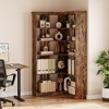 72.8in Tall 5 Tier Corner Bookshelf Farmhouse Bookcase Large Bookshelf Wood Bookcase Corner Shelf L Shaped Bookshelfs Storage Display Rack - 4 of 4