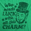 Mens Funny T Shirts Who Needs Luck With All This Charm Winking sprite Tee For Men - Crazy Dog Men's T Shirt - 2 of 4