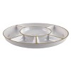Cook With Color Round Sectional Serving Platter Cream/Gold - 3 of 3