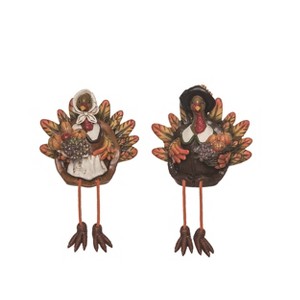 Transpac Fall/Harvest Resin Harvest Turkey Sitter Figurine Set of 2 Fall/Harvest Home Decorations - 1 of 1