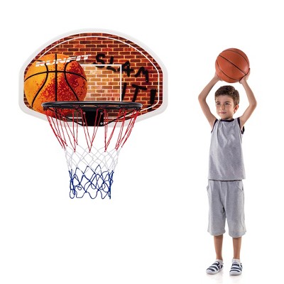 Wall Mounted Fan Backboard With Basketball Hoop and Rim Outdoor Indoor Sports