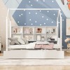 Twin Size House Bed with Trundle and Shelf for Bedroom - 2 of 4