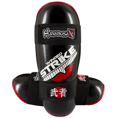 Hayabusa Winged Strike Competition Shin Guards - Black - pads mma karate