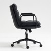 TiramisuBest Black PU Leather Mid Back Office Chair, 40¡ã Recline, 360¡ã Swivel, Adjustable Height, Double Sponge Cushion - 4 of 4