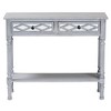 Baxton Studio Gellert Wood 2 Drawer Console Table Gray/Mirror: Traditional Design, Carved Detailing, Storage Shelf - 4 of 4
