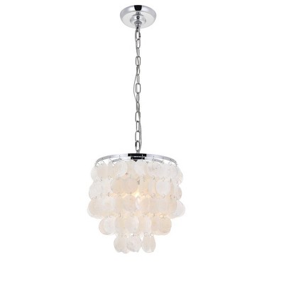 Selene Chrome and White Shell Pendant Light