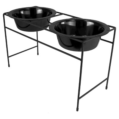 Platinum Pets Modern Double Cat/Dog Bowl - Midnight Black - 6.25 Cup