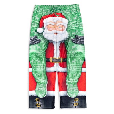 Christmas Santa Claus Mens Fleece Pajama Pants Santa Large