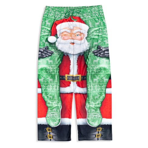 Christmas Santa Claus Mens Fleece Pajama Pants Santa Large : Target