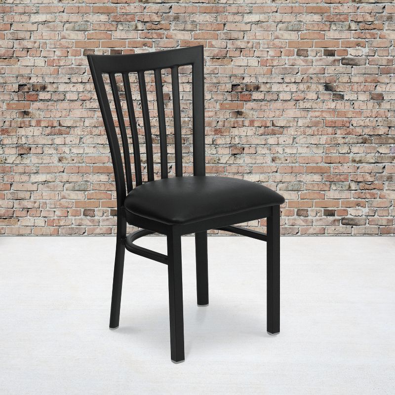 Emma and Oliver Black School House Back Metal Restaurant Dining Chair, 2 of 11