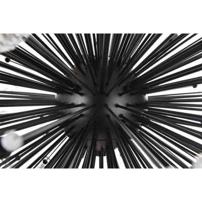 Vera 50" Black Metal and Crystal Starburst Pendant