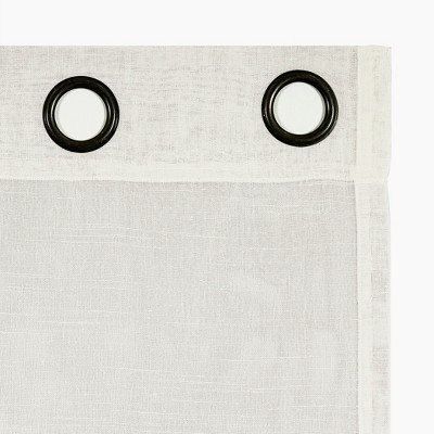 Ivory Sheer Linen Blend Grommet Top Curtain Panel 52" x 84"
