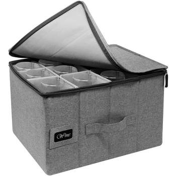 Sorbus Stemware Storage Case - with Hard Shell, Dividers and Handle - Stemware Storage Containers Holds 12