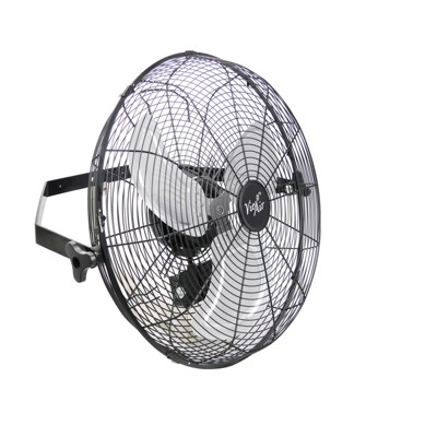 Vie Air Dual Function 18 Inch Wall Mountable Tilting Floor Fan with 3 Speed Motor in Black