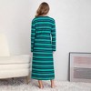 Women's Plus size Long Sleeve Striped Long Dress Crew Neck Loose Fit T Shirt Sweatshirt Dress - 3 of 4