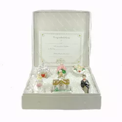 Old World Christmas 4.25" Wedding Collection Ornament Set/6 Bride Groom  -  Tree Ornaments