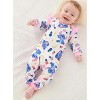 Disney Stitch Infant Girls Ruffle Long Sleeve Rompers - 2 of 4