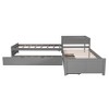 Whisen Twin Size L-shaped Platform Bed with Trundle and Drawers Linked with built-in Desk - 4 of 4