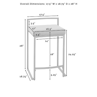 Elegant Creme Velvet and Gold Metal Counter Height Barstools, Set of 2