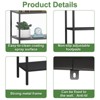 Munora - 4-Tier Industrial Metal Bookshelf - Modern Black Steel Frame - 70.87"H for Living Room & Office - 3 of 4
