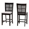 Set of 2 Deanna Fabric Counter Height Barstool Gray/Dark Brown - Baxton Studio: Upholstered Rectangle, Rubberwood Frame, 25.4" Seat Height - 2 of 4