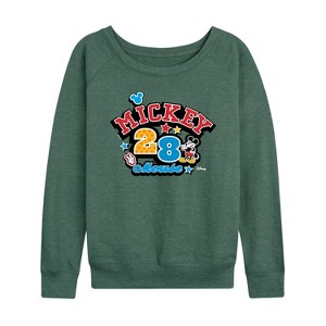 Women's - Disney - Mickey Mouse Lightweight French Terry Wide Neck Long Sleeve Shirt - 1 of 4