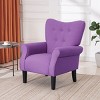 Erommy Mid Century Velvet Tufted Armchair, High Back Accent Chair - 2 of 4