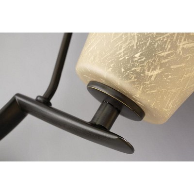 Bravo Brushed Nickel 1-Light Bath Vanity with Etched Glass Shade
