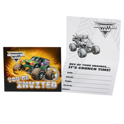 Monster Jam 8ct Party Invites