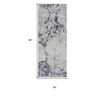 HomeRoots 8' Ivory And Blue Abstract Power Loom Distressed Runner Rug - 3 of 3