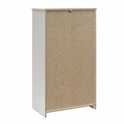 White Tall 5 Drawer Dresser with Metal Handles