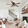 Airsurfer 52" Traditional Pull Chain Ceiling Fan with Iron Light Shade, E12 Bulb, 5 Blades, AC Motor, 3-Speed, Black, Dual Walnut Wood Grain - 2 of 4