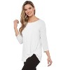 Rekucci Women’S Super Soft Knit Top With Knot Detail And 3/4 Sleeves – Eco-Friendly, Comfortable And Stylish Everyday Wear - 2 of 3